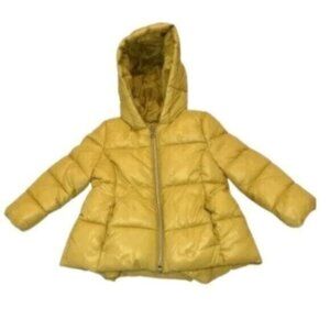 United Colors of Benetton Kids Baby Girl Yellow Gold Hooded Puffer Jacket 1 Yr